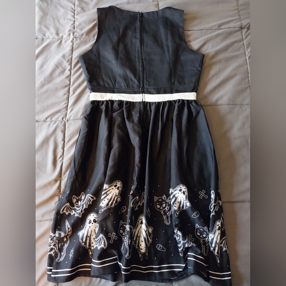 Sourpuss black & white spooky print dress - Picture 5 of 11
